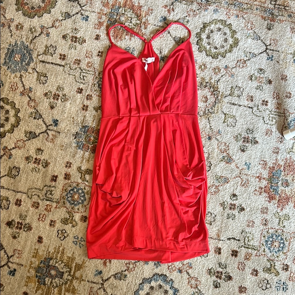 BCBGeneration Vibrant Red Halter Top